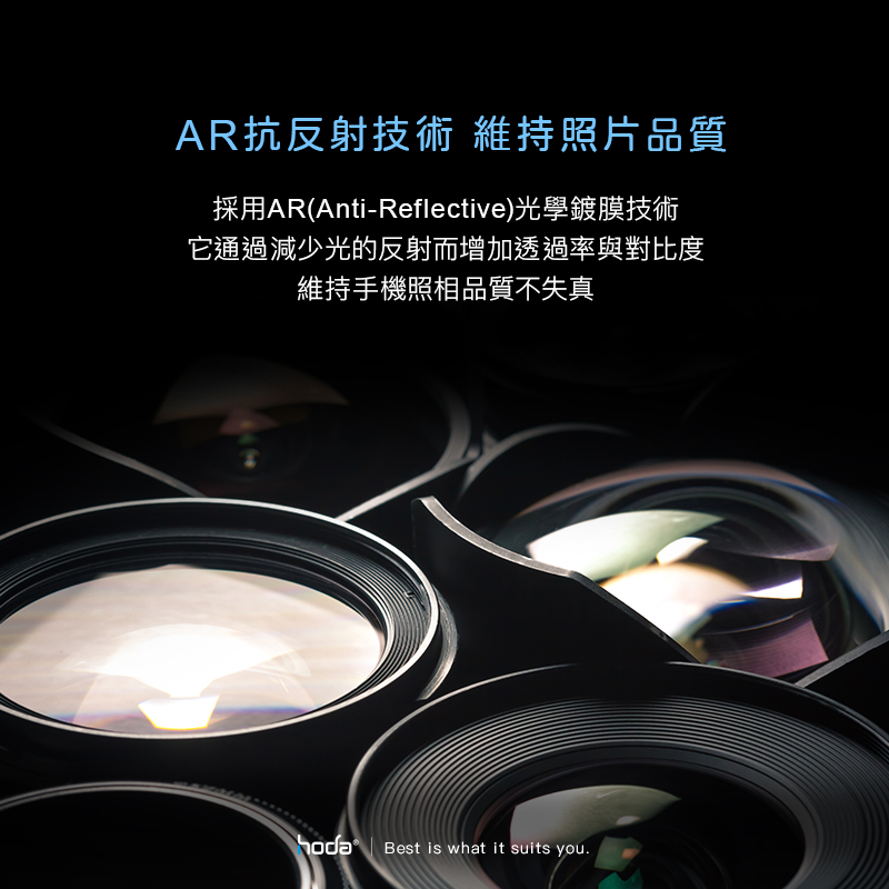 AR抗反射技術 維持照片品質採用AR(Anti-Reflective)光學鍍膜技術它通過減少光的反射而增加透過率與對比度維持手機照相品質不失真 | Best is what it suits you.